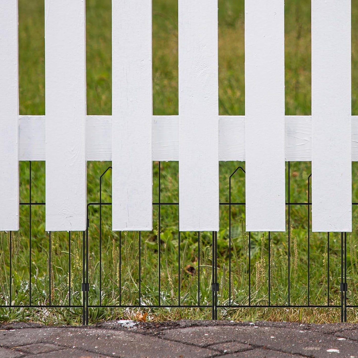 25 Pack Decorative Outdoor Garden Fence Panels 23.6in(H) X 26ft(L), No Dig Metal Animal Barrier Fence, Rustproof Wire Border Fencing for Yard Patio Landscape Dog Fence, Outdoor Decor