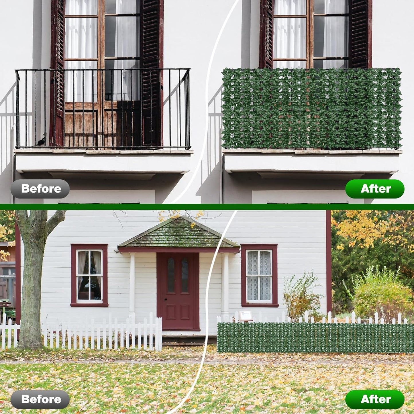 Artificial Ivy Privacy Fence Wall Screen, 40X120 in UV-Anti Faux Greenery Backdrop Ivy Vine Leaf Hedges Fence Panels for Patio, Balcony, Garden, Backyard Indoor Outdoor Green Wall Decor