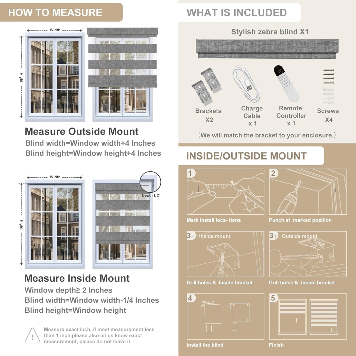 Boolegon Motorized Zebra Blinds with Remote, 65% Filtering Smart Zebra Shades, Automatic Privacy Zebra Roller Shades for Day and Night, Easy to Install Blinds, Cloud Sheer White, Custom Sizes