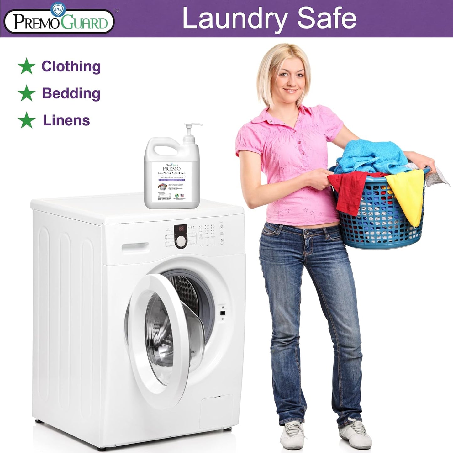 Premo Guard Bed Bug, Mite & Lice Laundry Detergent Additive 128 oz – Child & Pet Friendly – Stain & Odor Free – Best Natural Non-Toxin Treatment