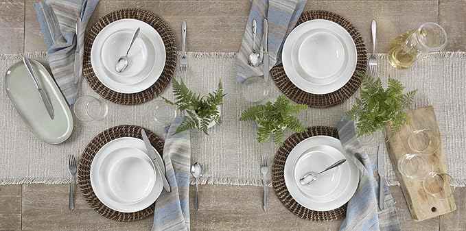 Oneida Dinnerware Set, 24 Seven White 18-Piece Dinnerware Set, Service For 6, Porcelain Material, Dishwasher And Microwave Safe, Bowls, Plates And Bowls, Dinner Dishes, Plates, Home (White, 18 Piece)