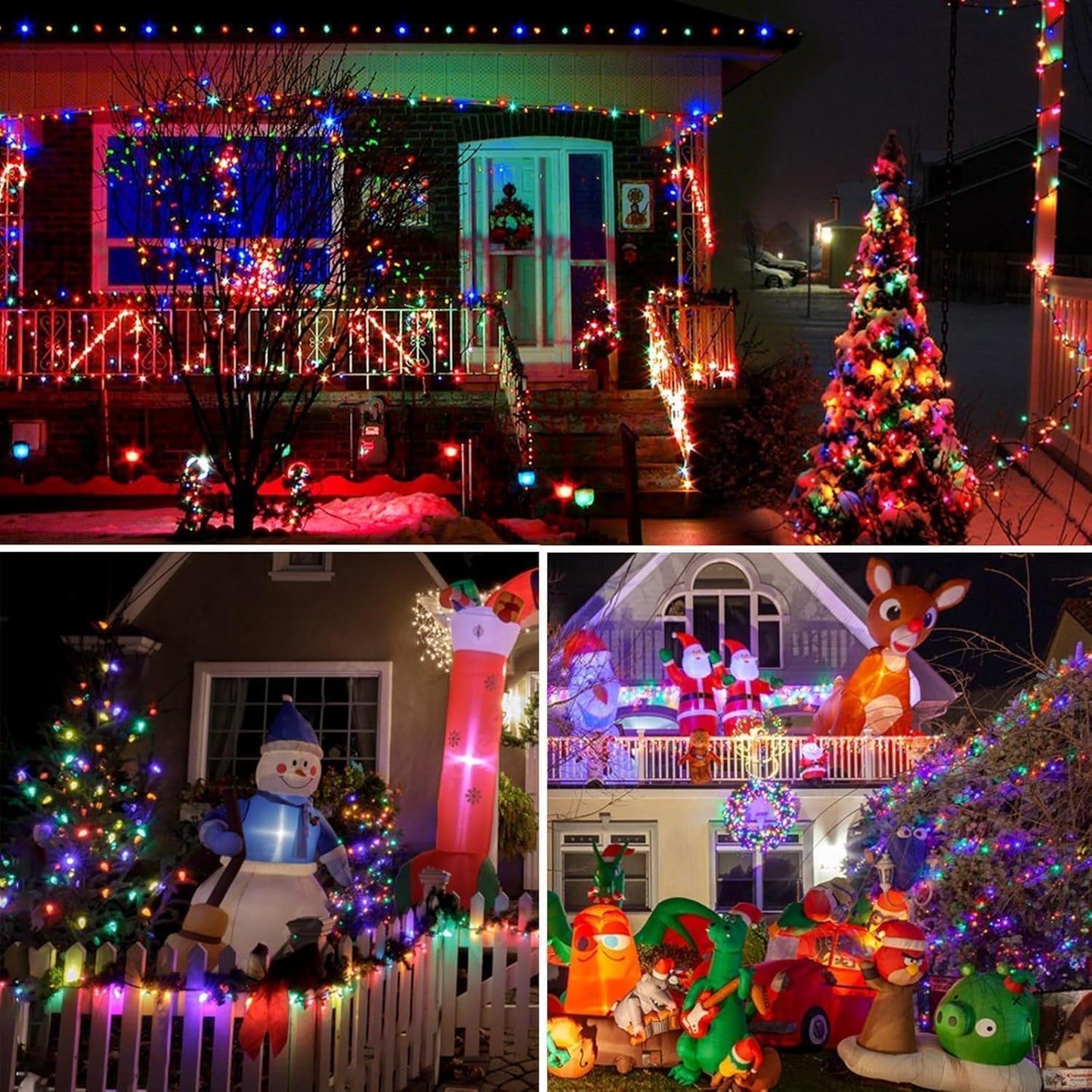 2-Pack Solar String Lights Outdoor, Total 200LED Solar Light Outdoor Waterproof, Solar Twinkle Lights Copper Wire 8 Modes Fairy Light for Xmas Tree Garden Wedding (Multicolor)