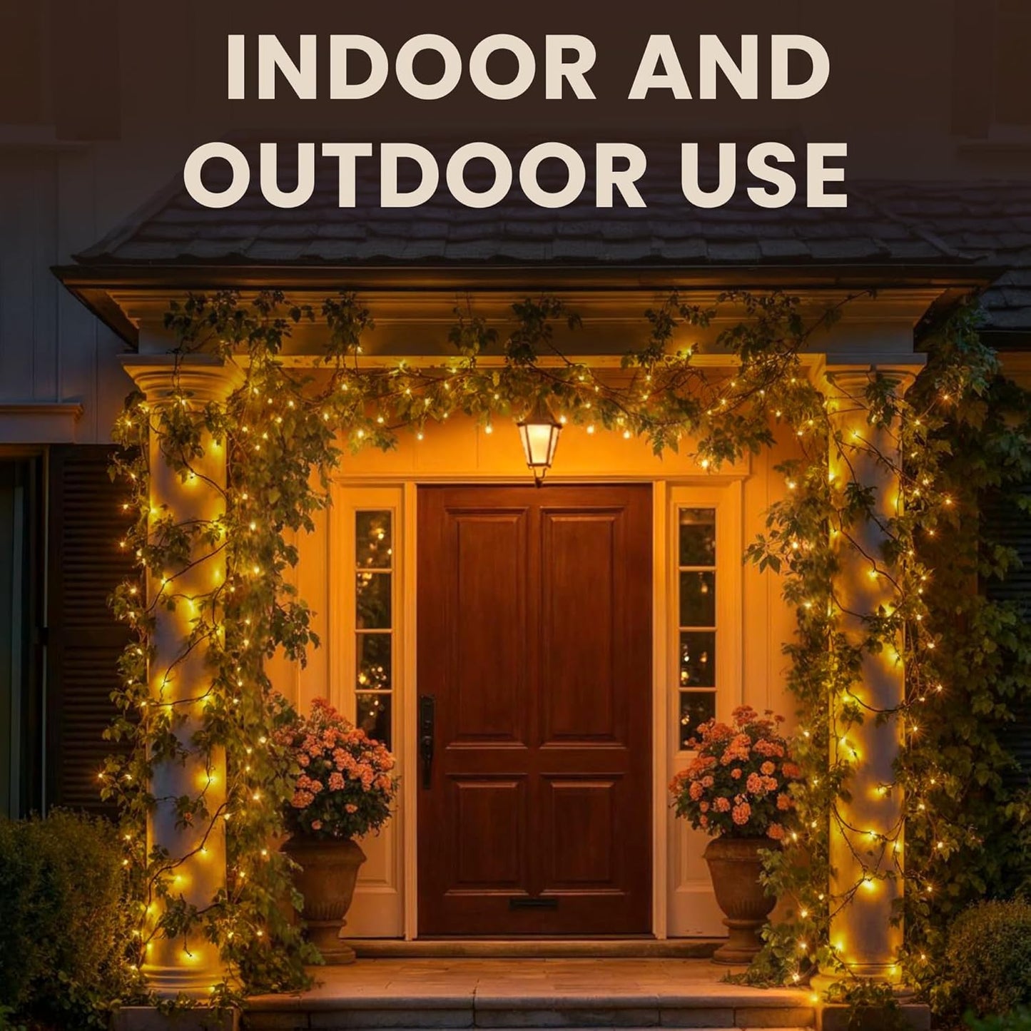 Teeny Lights 50Ct Brown - Warm Mini Bulbs with Brown Cord - Indoor/Outdoor Water-Resistant Farmhouse String Lights for Patio, Wedding, Home Decor, Rustic Christmas