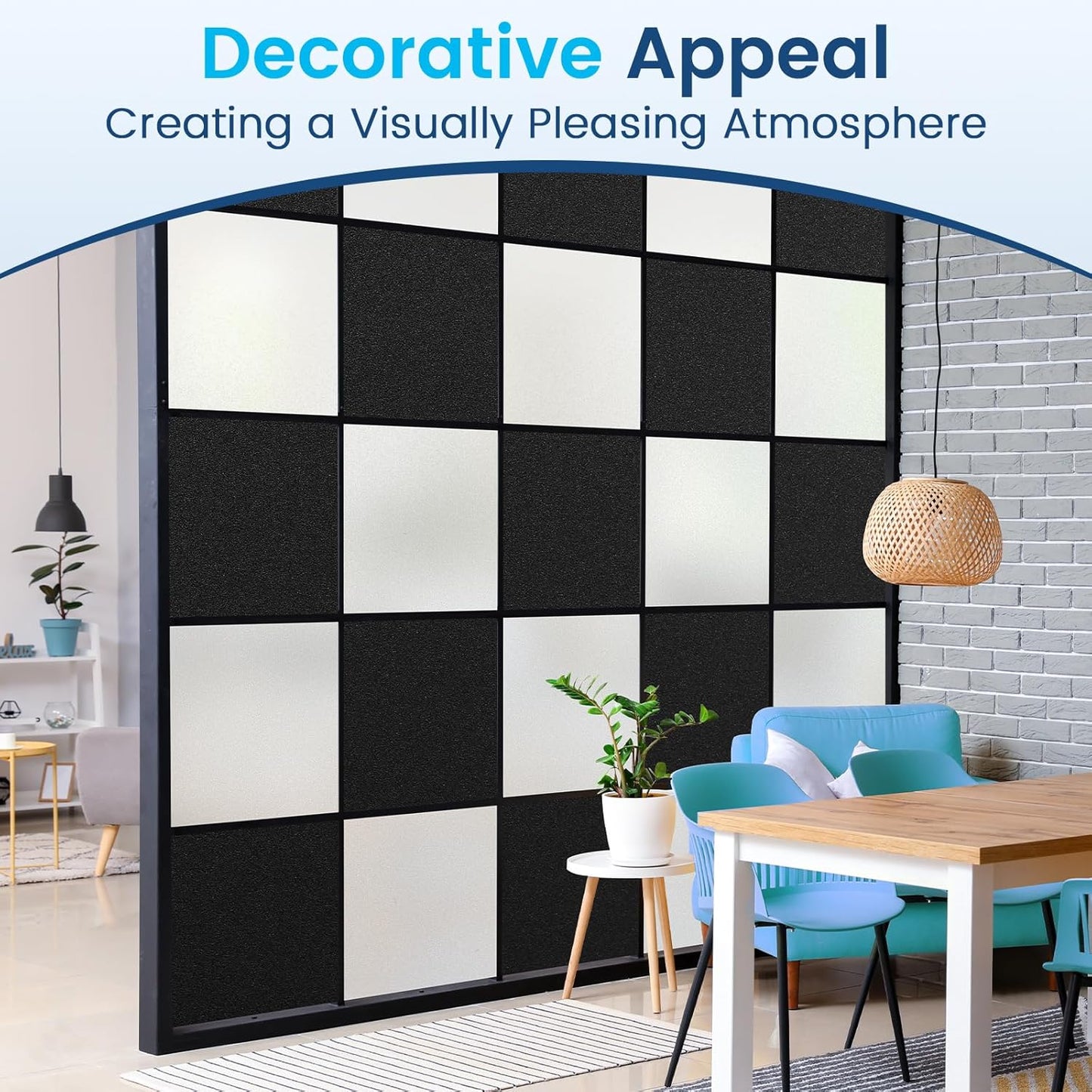 DOWELL Window Privacy Film, Frosted Glass Window Film, Static Cling Non-Adhesive Glass Clings, Sun Blocking Opaque Door Coverings, Reusable Door Sticker for Bathroom Home Office, White, 35.4" x 157.5"