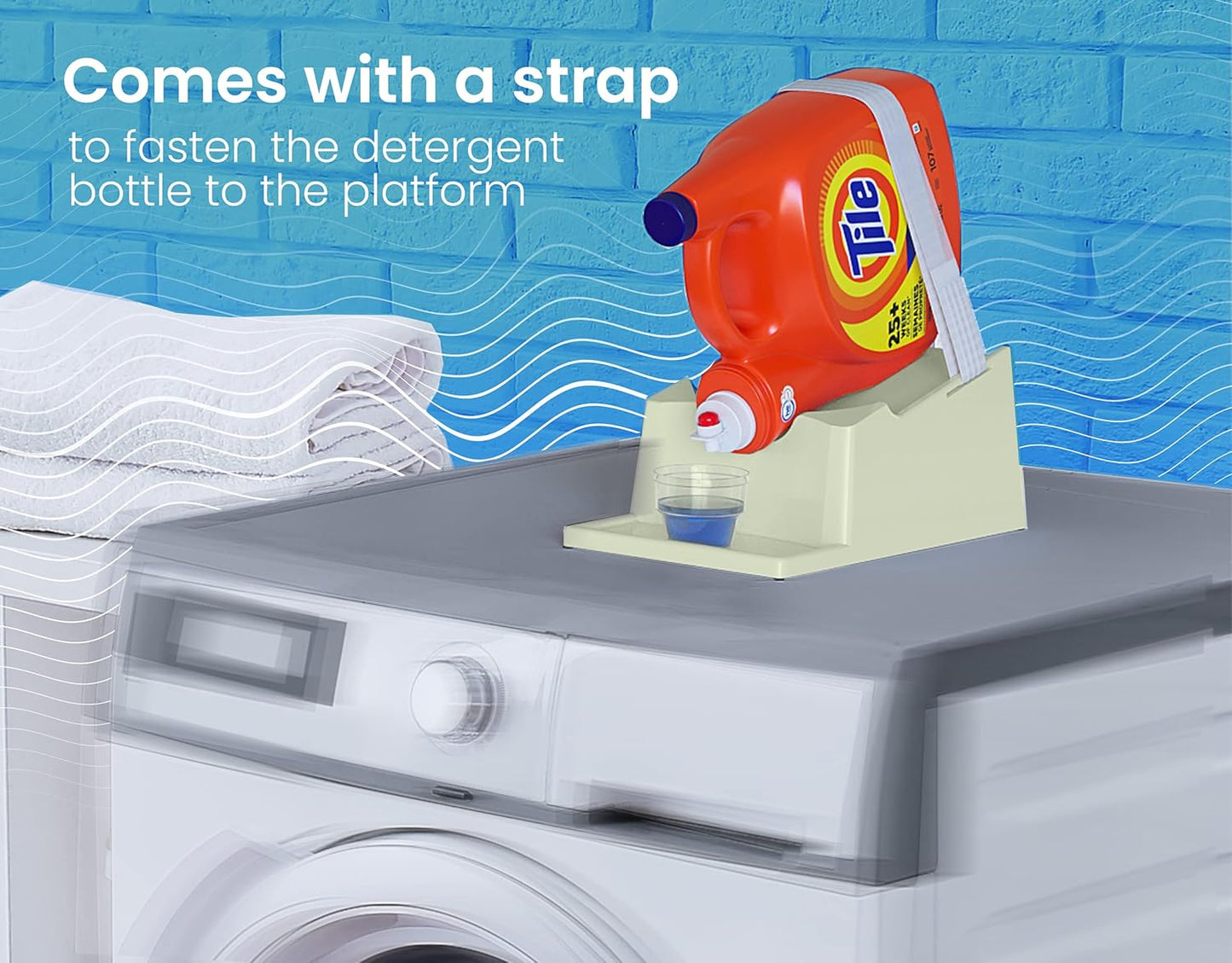 TidyFriend Laundry Detergent Holder Stand Organizer with Drip Tray, 3 Pack Laundry Soap Holder with Non-Slip Rubber Feet for Washing Space Organization, Angled Downward Slope for Easy Pouring (Green)