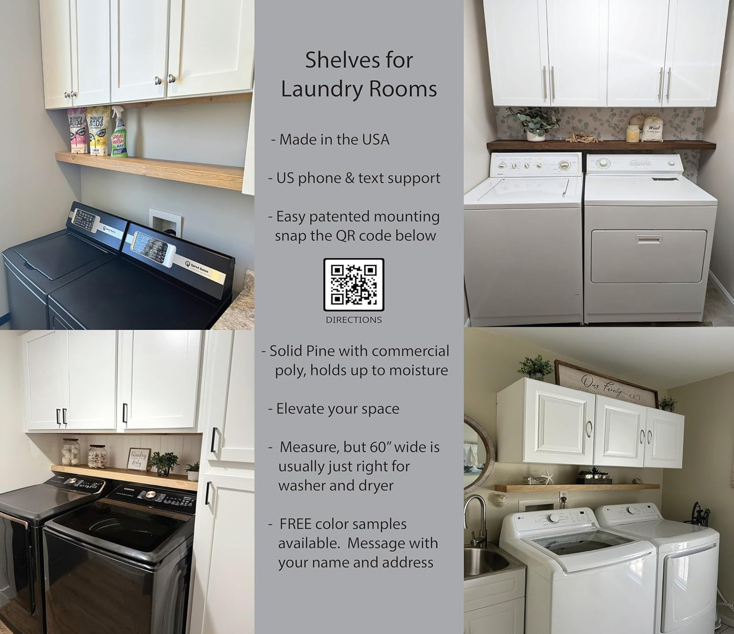 joelsantiques 72 Inch Wooden Floating Shelves for Wall - 72x6x2 in - Made of Natural Wood - Short Heavy Duty Rustic Wall Shelves for Bedroom - Perfect for Bathroom, Kitchen - Beige