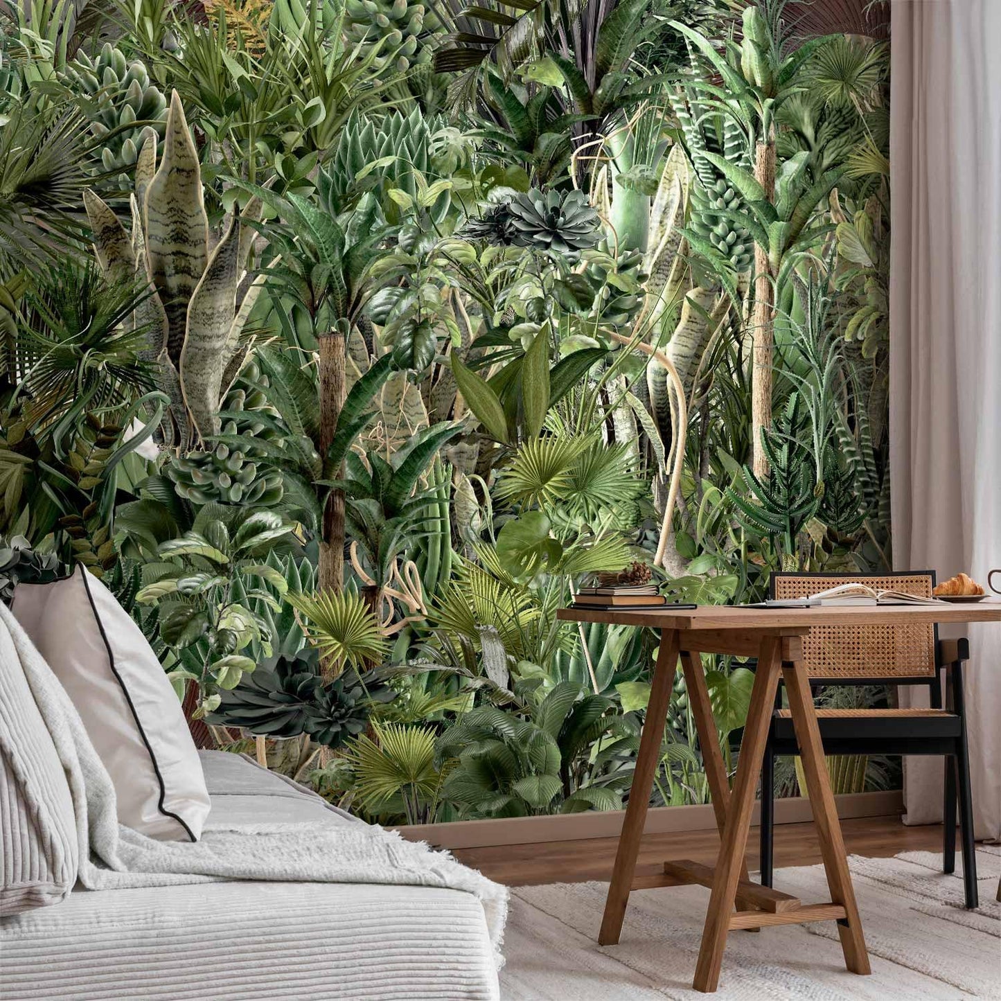 artgeist Premium Wall Mural Leaves 177x124 in - XXL Non-Woven Wallpaper Fleece Wall Decor Photo Print Picture Image Design Plants Abstract Nature Botanical b-C-0858-a-a