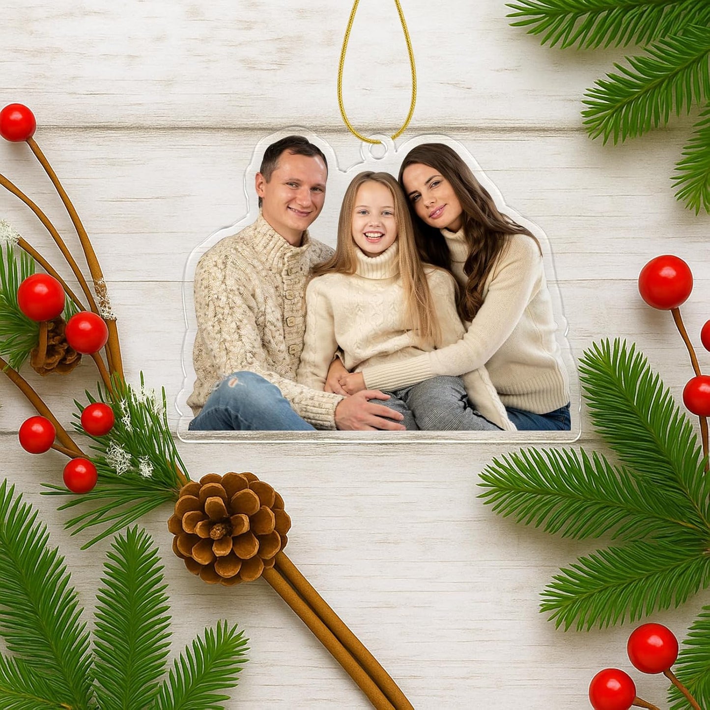 DYOART Customized Christmas Ornament 2025, Personalized Family Photo Ornaments for Christmas Tree, Acrylic Picture Ornaments Xmas Gift for Him, Husband, Friends