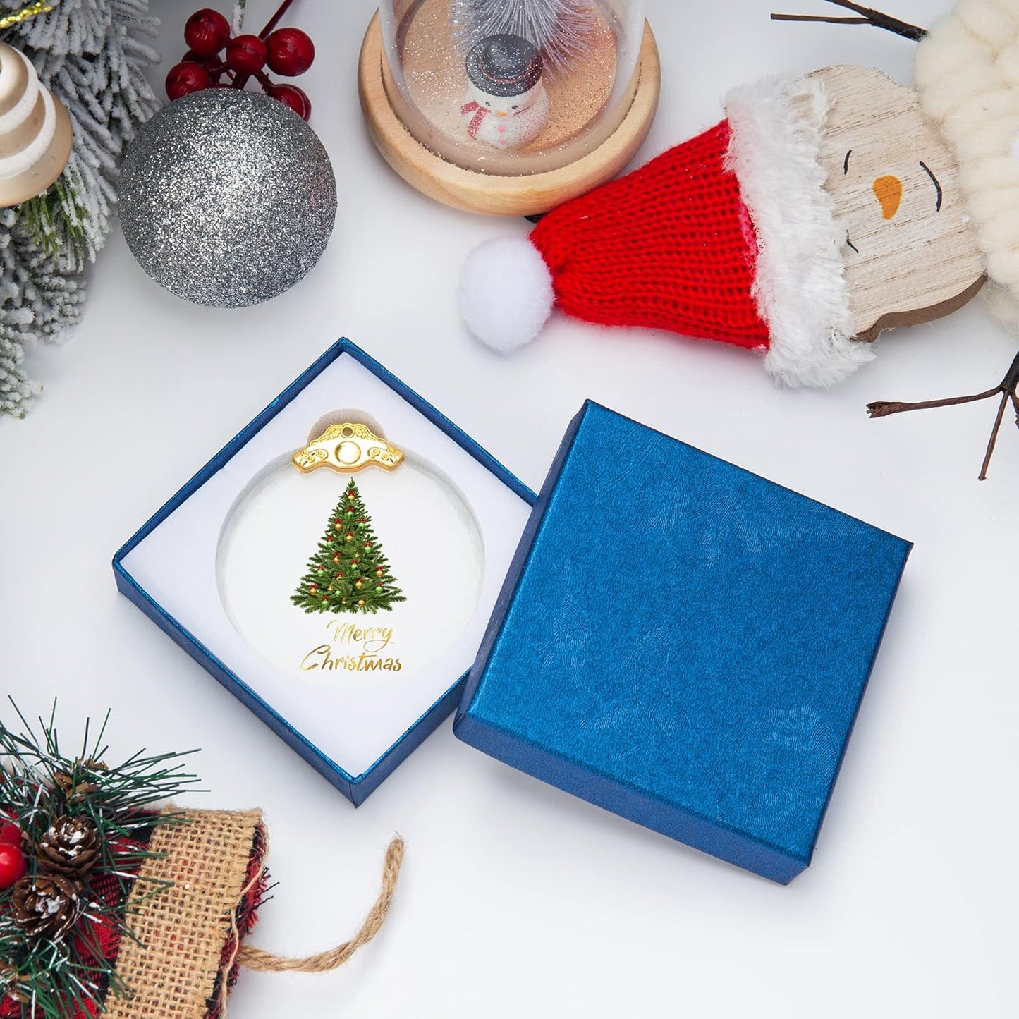 Christmas Ornaments Crystal Hanging, Christmas Tree Glass Ornament Hanging Craft Collectibles for Trees Home Party Gifts