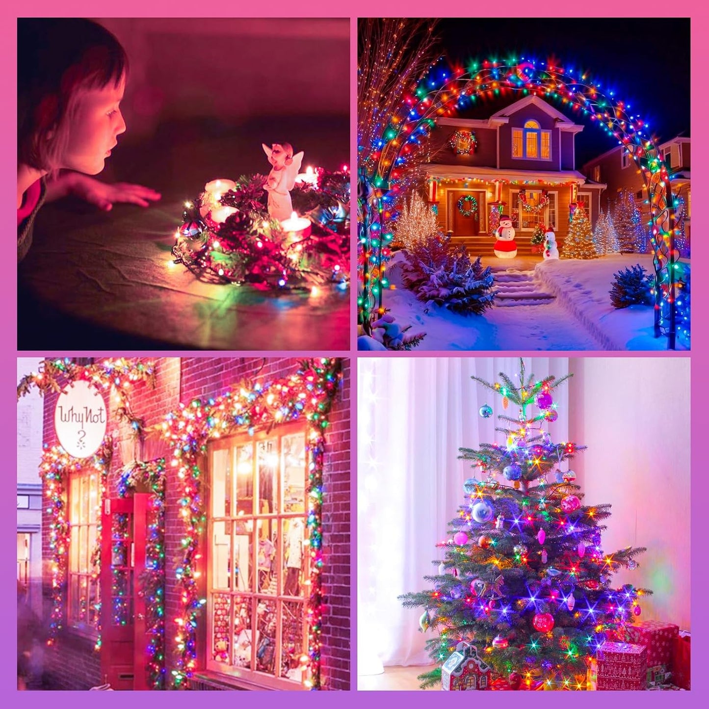 Upgraded 99FT 300 LED Multicolor Christmas String Lights Outdoor & Indoor, Memory Function & Timer & 8 Modes, Twinkle Lights Green Wire Waterproof for Xmas Tree Holiday Party Garden Decor (Multicolor)