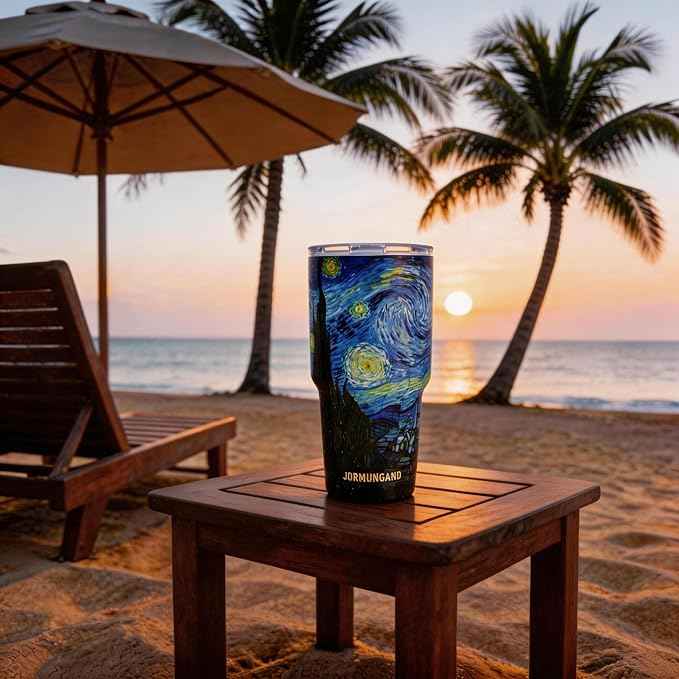 Jormungand 30 oz Tumbler Stainless Steel Vacuum Insulated Travel Mug with Leak Proof Lid Double Wall Coffee Cup Water Bottle for Cold Beverages 30oz Tumbler Starry Night