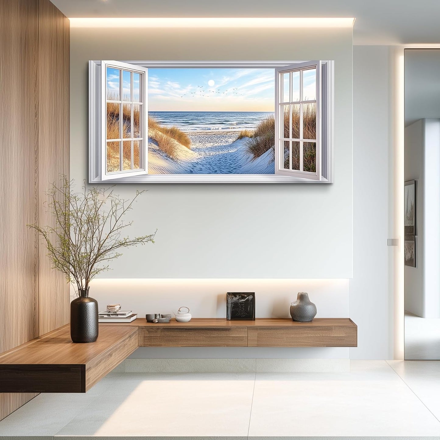 JUDASJART Canvas Wall Art For Living Room Large Wall Decor For Office Bedroom Decorations Coastal Beach Landscape Pictures Farmhouse Painting Artwork Room Wall Mural Aesthetic Home Decor 30x60 In