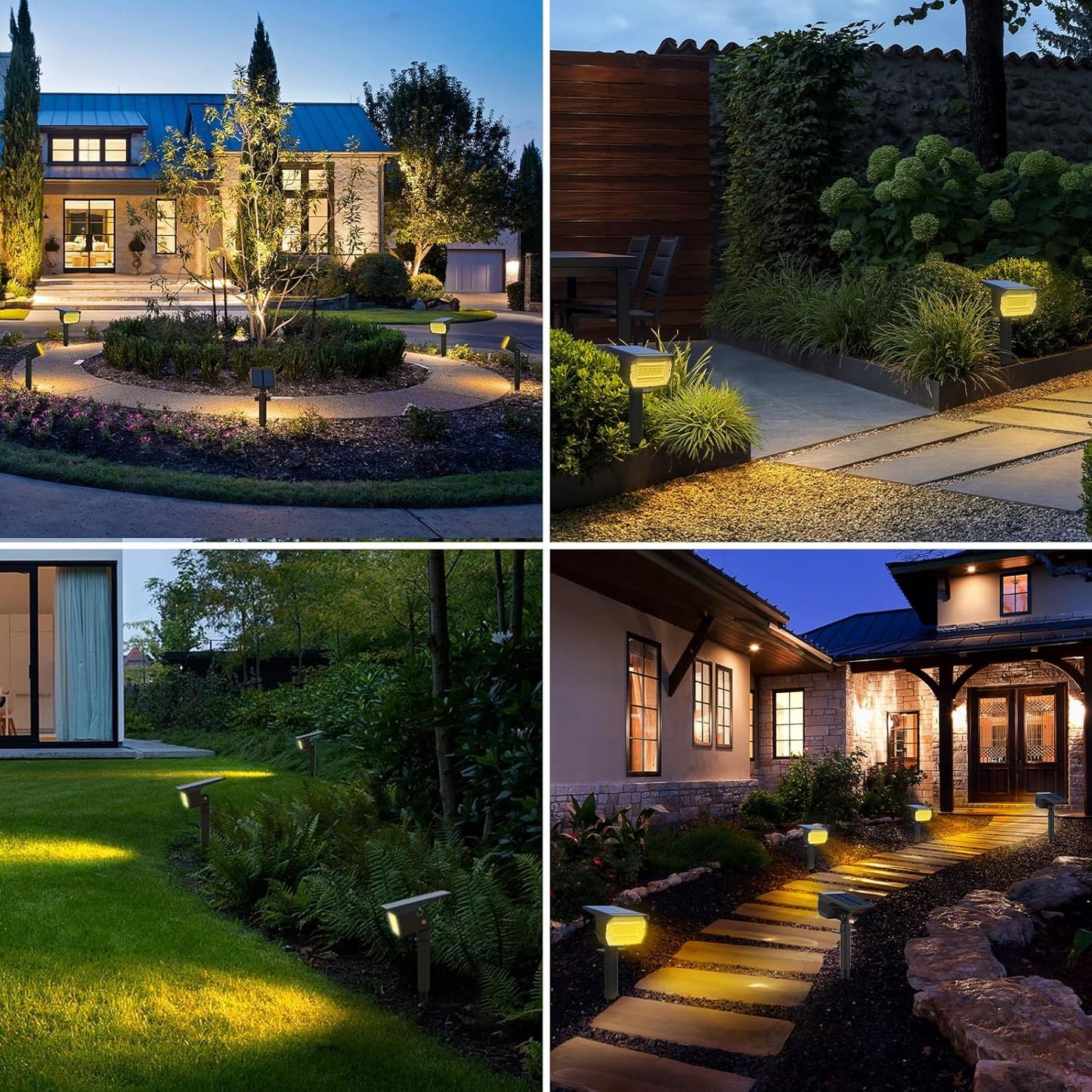 nipify 10 Pack Solar Spot Lights Outdoor Motion Sensor with 3 Modes,Solar Spotlights Outdoor Waterproof 2-in-1 Auto On/Off Landscape Lighting for Outside Yard Wall Garden Pathway, Warm White