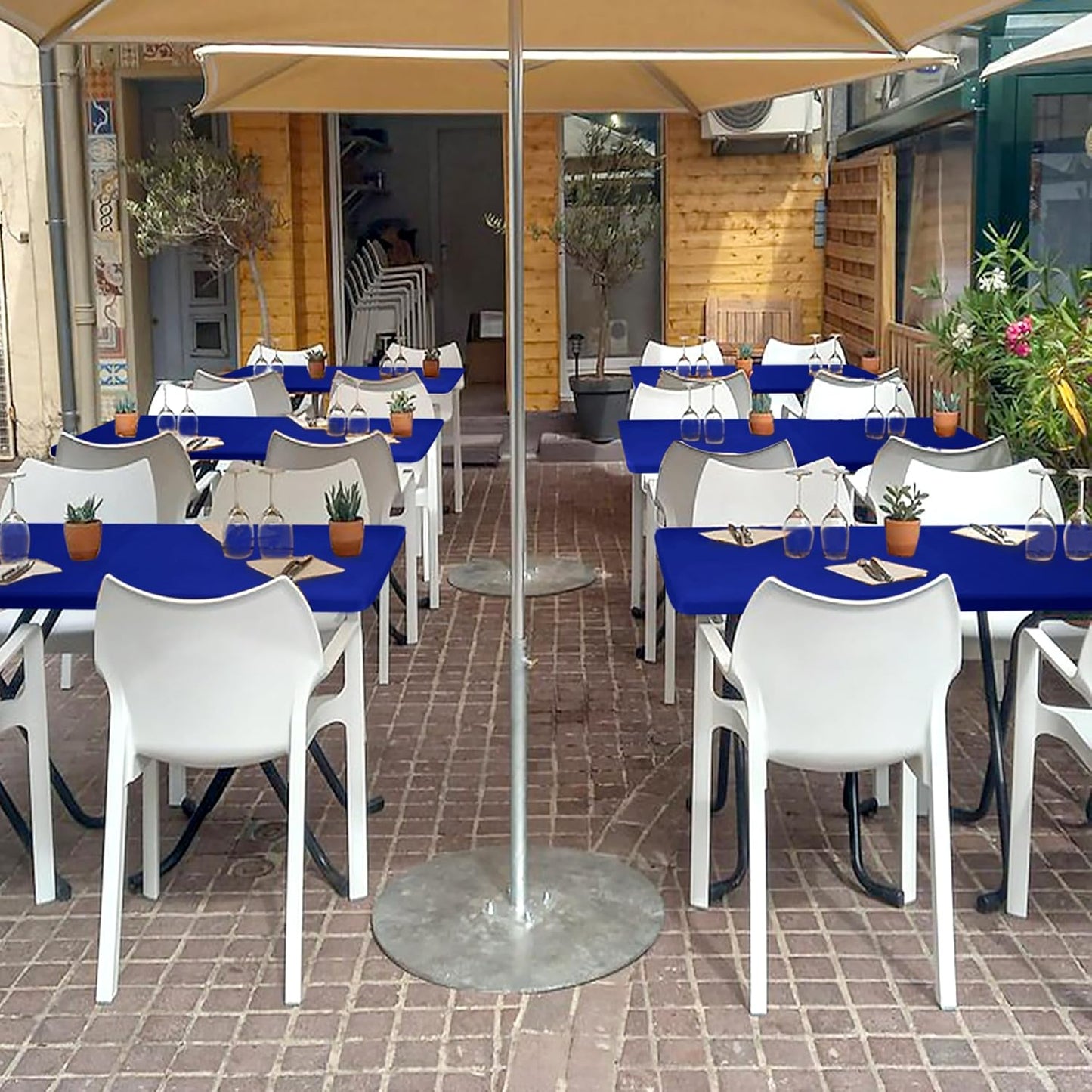 Spandex Table Cover for 6 Foot Rectangle Tables-6 Pack Royal Blue Outdoor Picnic Elastic Table Cover-Spandex Stretch Folding Table Cloths for Camping Dining Room Patio Kitchen Banquet Party