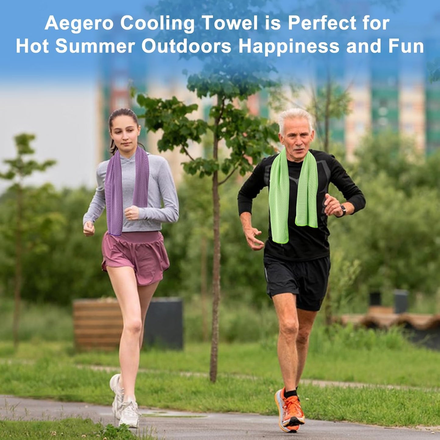 Aegero 4 Pack Cooling Towel (40"x12"), Cooling Neck Wraps,Soft Breathable Chilly Towel, IceTowel, Microfiber Towels for Yoga, Sport, RunninGym, Camping, Fitness, Workout & More Activities(Multicolor4)
