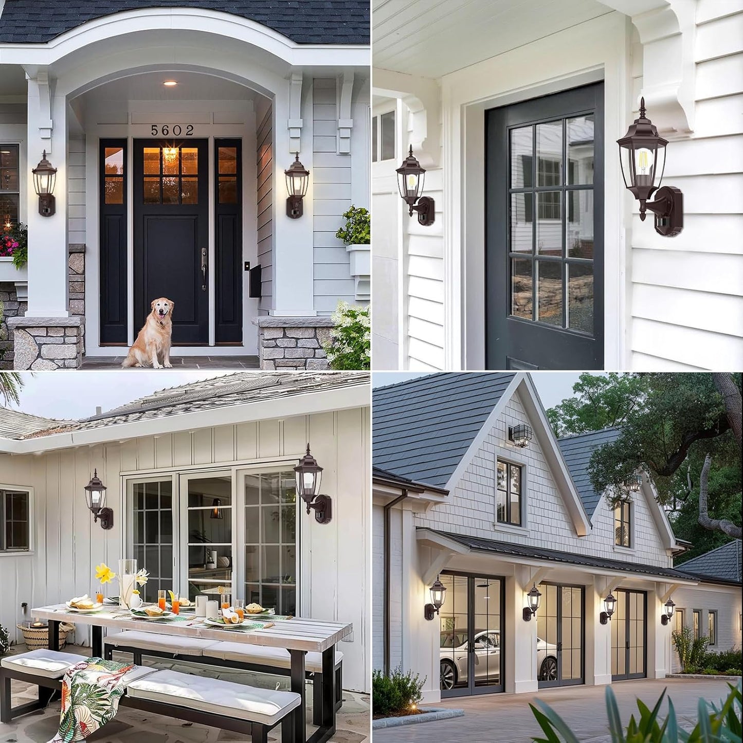 Lamomo Outdoor Wall Sconce, Dusk to Dawn Motion Sensor Bronze Outdoor Light Fixture Wall Mounted, Exterior Aluminum Waterproof Porch Lights for Patio Front Door Garage (1 Pack)