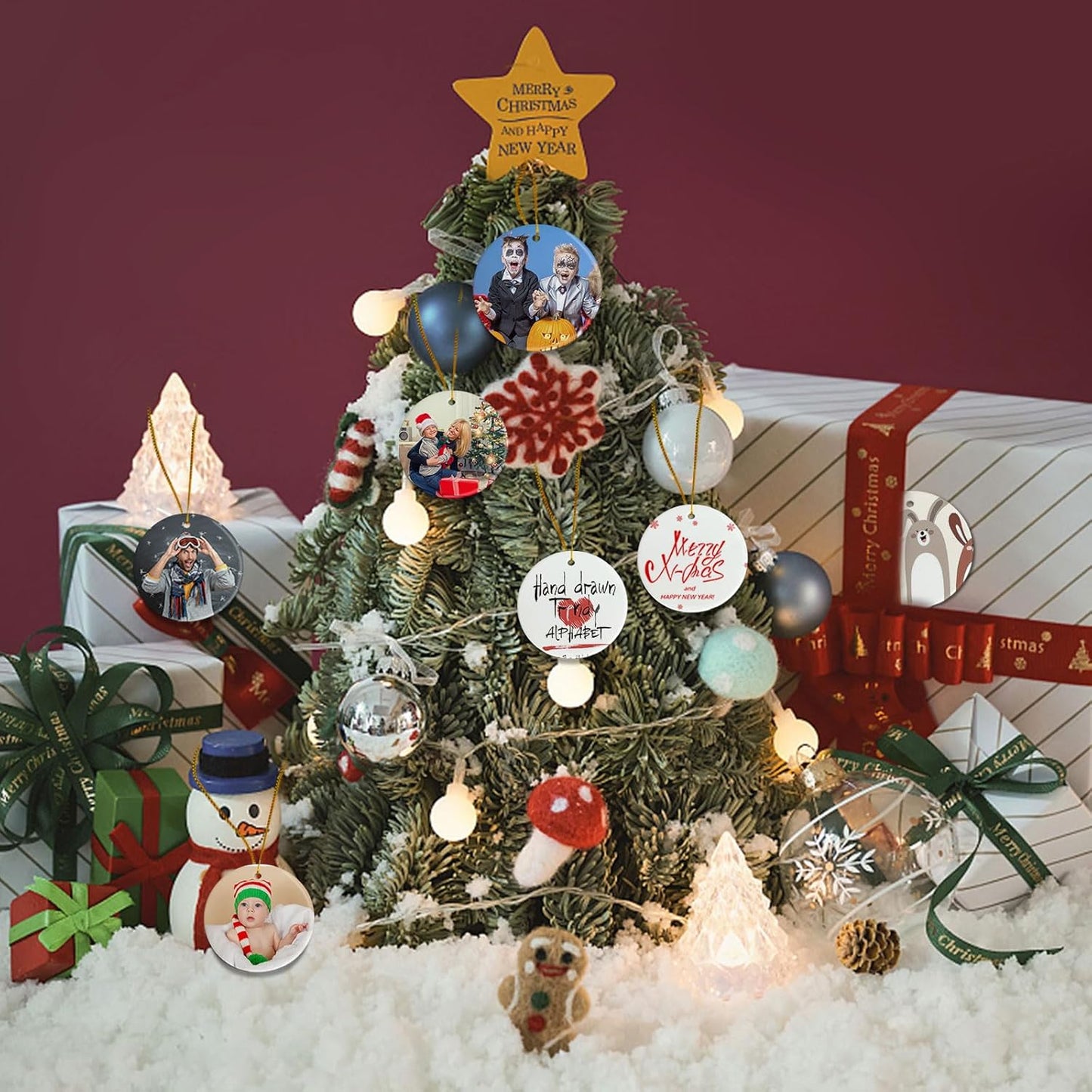 Sublimation Ornament Blanks, 3" White Ceramic Ornaments Personalized Easter Ornaments Sublimation Blanks Christmas Tree Decorations Easter Basket Stocking Stuffers Birthday Gifts for Women & Men 48pcs