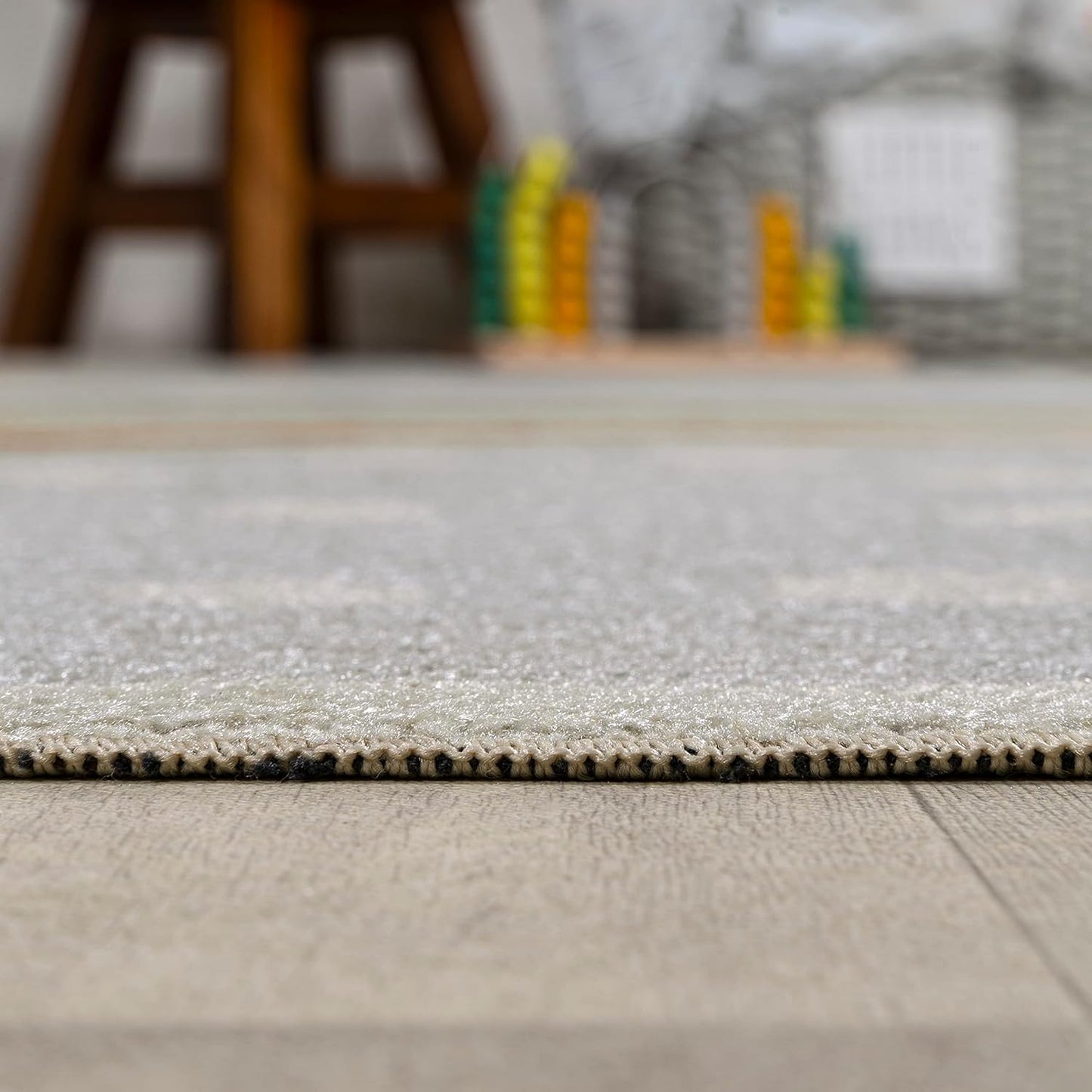 JONATHAN Y Machine-Washable Gray/Ivory/Yellow Indoor Area Rug, 5x8, Minha Rainbow Dots, Kids & Novelty, Casual, Classic, Bedroom, Kitchen, Living Room, Easy-Cleaning, Non-Shedding (KDW102A-5)