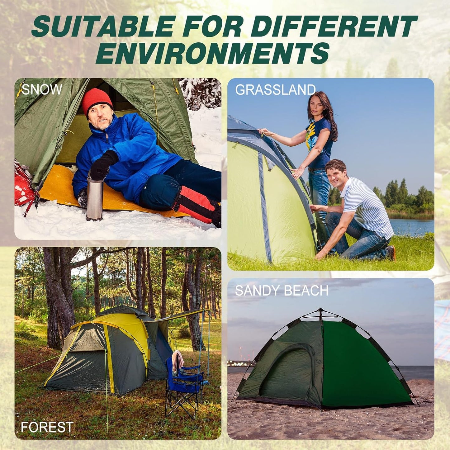 Hicarer 20 Pcs 20 Pcs 8'' Screw in Tent Stakes Heavy Duty Ground Metal Stakes for Inflatables with Hex Head Driver for Outdoor Camping Tent Inflatable Garden Decor (Dark Green)