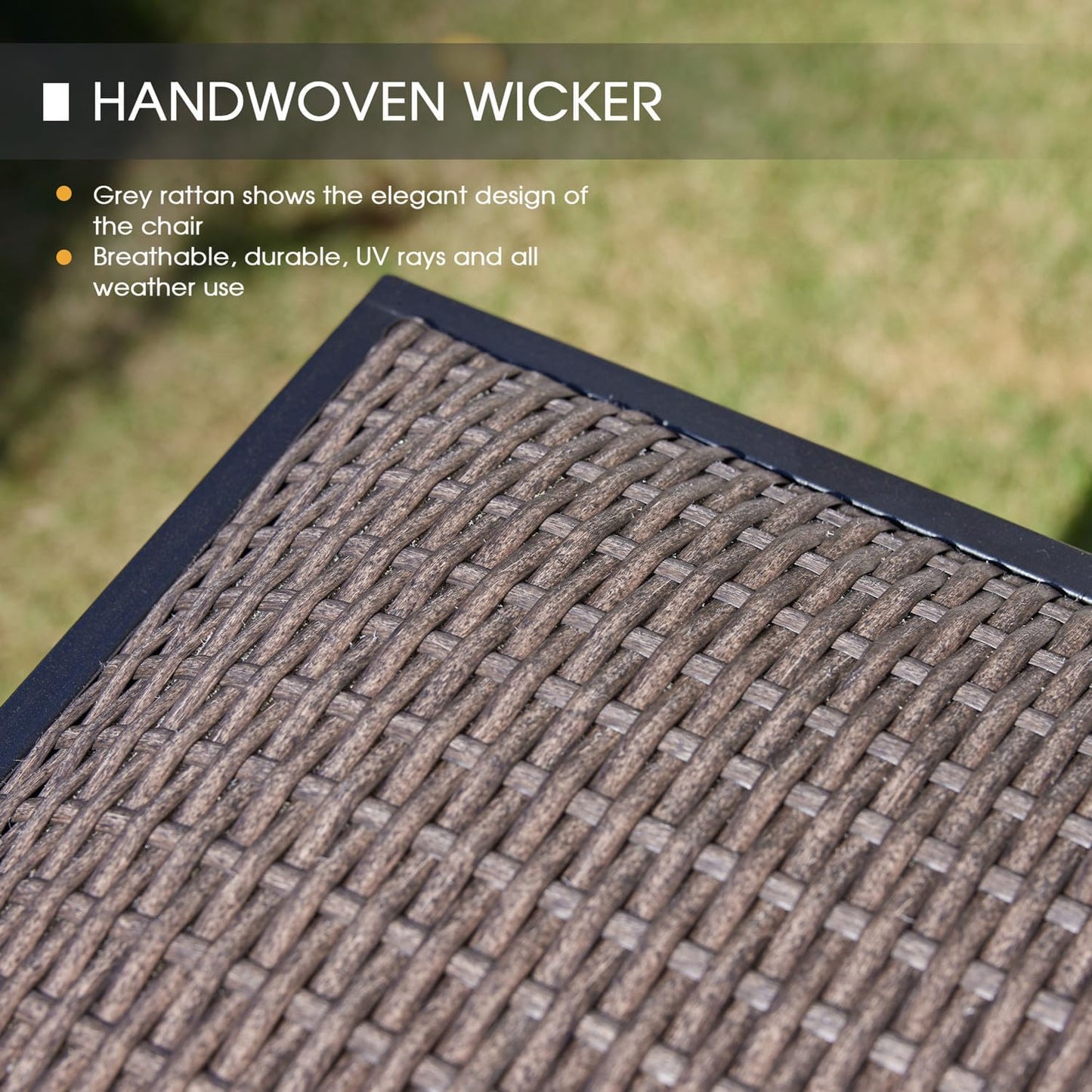 VICLLAX Patio Bar Stool Chairs with Footrests and Padded Seat, Bar Height Swivel Patio Chairs Set of 6, Brown Woven Wicker Swivel Bar Stools for Lawn Garden