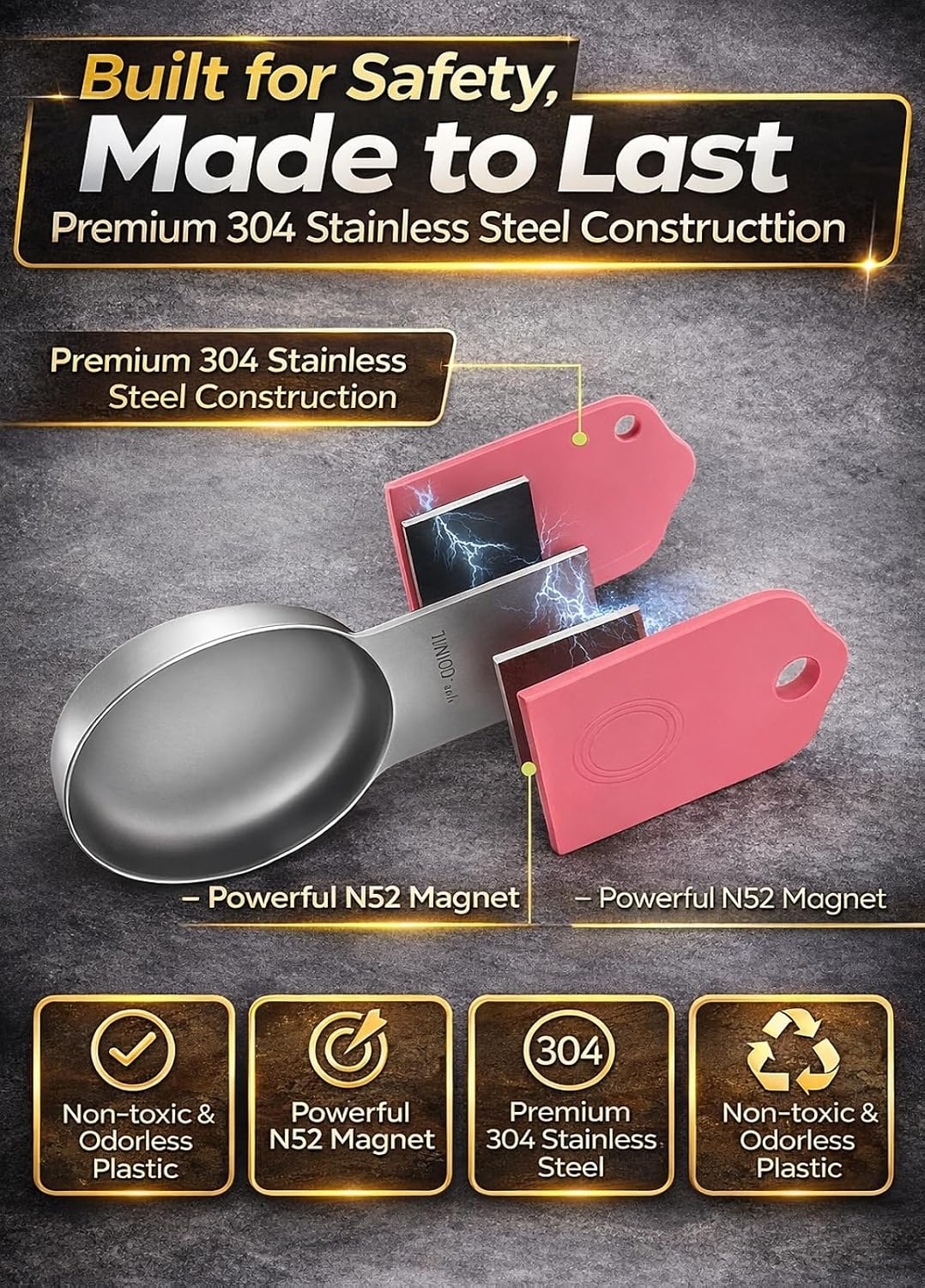 Magnetic Measuring Cups and Spoons Set304 Stainless Steel Dual Scale Set of 15, Strong N52 Magnetic Nesting Design with Leveler, for Dry&Liquid Ingredients, Dishwasher Safe(Colorful)