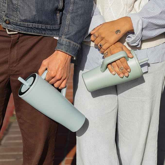 BrüMate Era 30 oz Tumbler with Handle & Straw | 100% Leakproof Insulated Water Bottle Tumbler with Lid & Flexible SoftSip Straw | Made of Stainless Steel | Cup Holder Friendly | 30oz (Primrose)