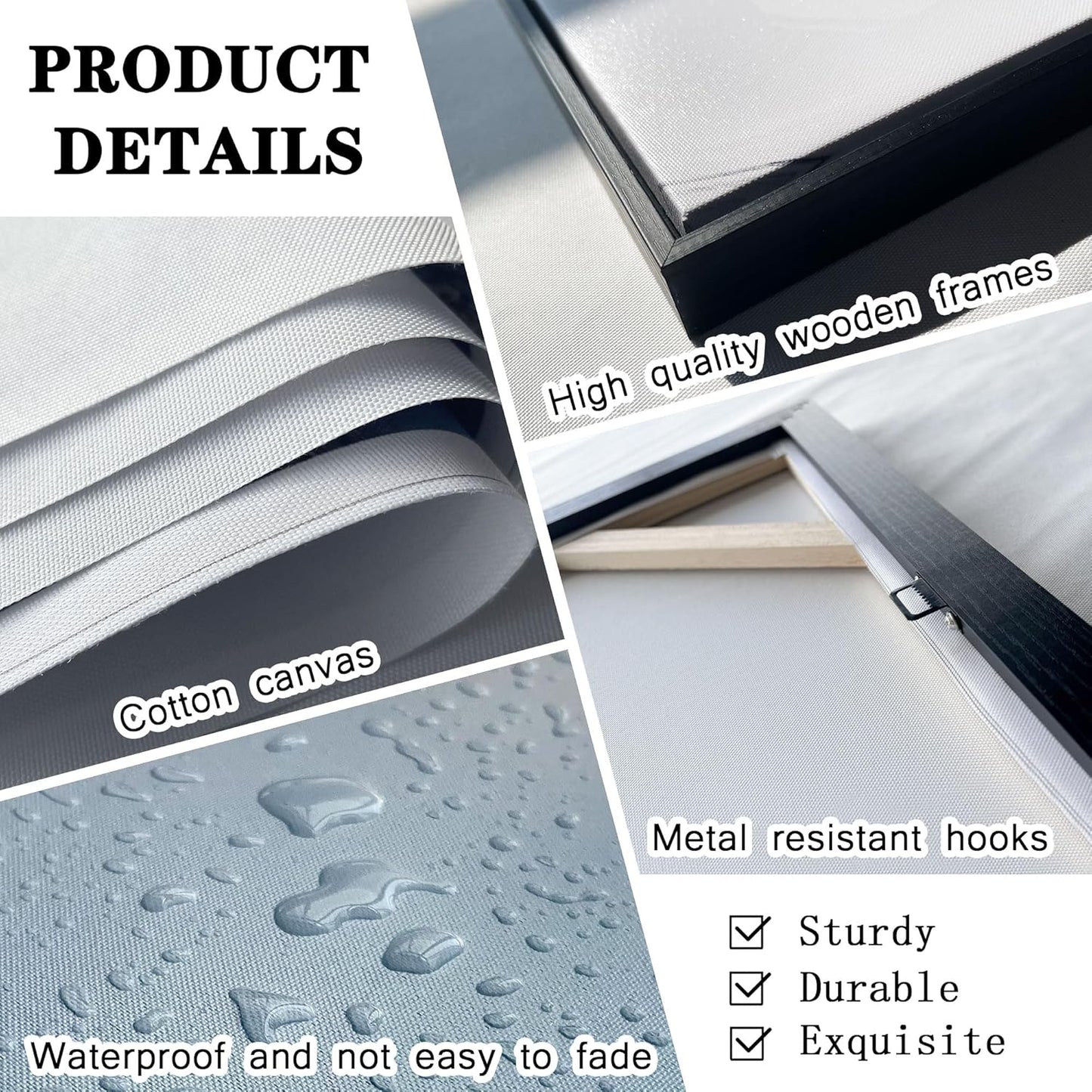 KLAKLA Large Canvas Framed Wall Art - Modern Abstract 70x31 Picture Artwork for Wall Black Frame Wall Art for Living Room Bedroom Office Painting Art