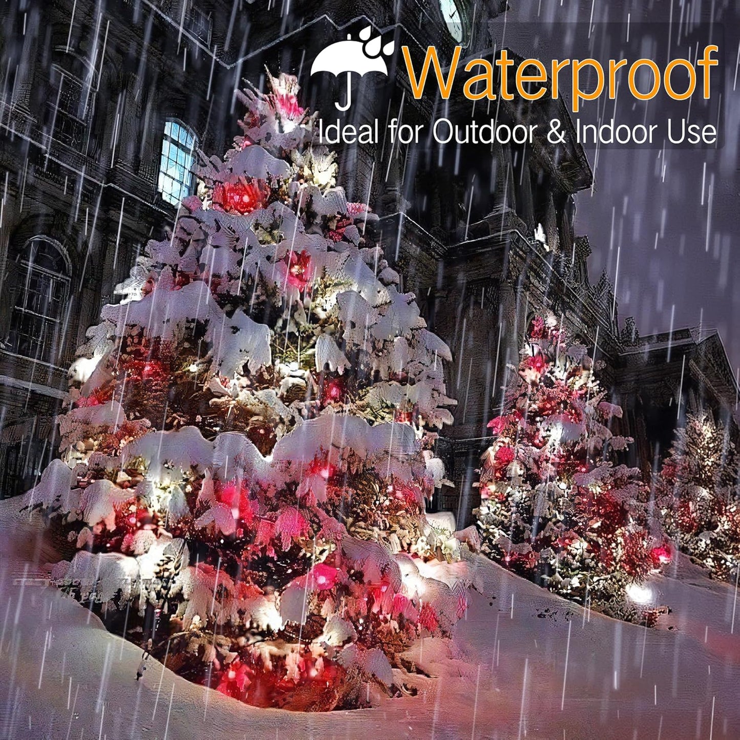 Brizled Red & White Christmas Lights, 33ft 100 LED Christmas String Lights, 5MM Wide Angle Xmas Tree Light Connectable, 120V UL Certified Mini Xmas Light for Indoor Outdoor Tree Room Party, Green Wire