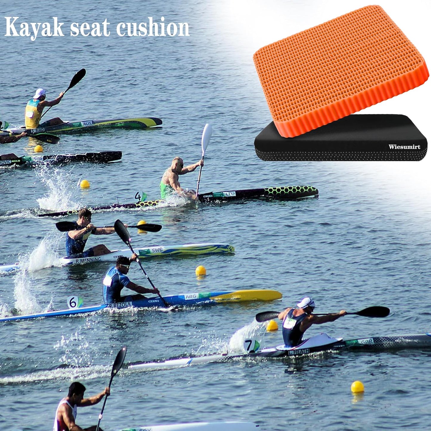 Innovative Gel Seat Cushion for Long Sitting, Breathable Grid Seat Cushion, Soft Cooling Support Chair Cushion for Office, Wheelchair, Car, Gel Cushion for Back, Sciatica,Tailbone Pain Relief.(orange)