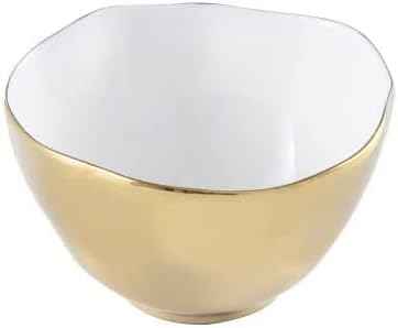 Pampa Bay Moonlight Tarnish Free Porcelain Snack Bowl with gold titanium