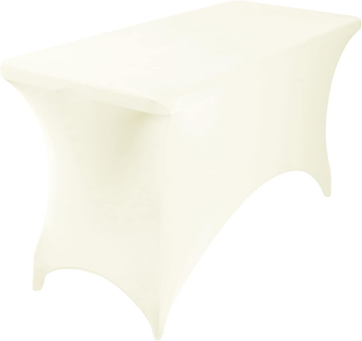 Spandex 4ft Waterproof Table Cover for Party,Wedding, Banquet, and Events(Ivory)