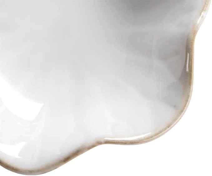 JAMEND CLXP Lotus Leaf Shape Ring Holder Dish, Small Key Bowl, Ceramic Trinket Tray Jewelry Dish Organizing Necklace Earrings for Mom Friend Sister, White. All Jewelries Are NOT Included.