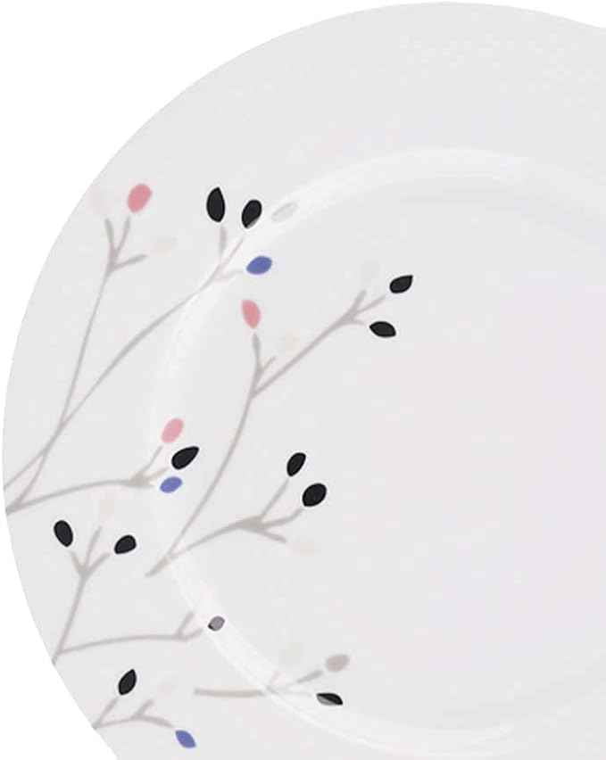 Amazon Basics 18-Piece Complete Kitchen Dinnerware Set, Microwave and Dishwasher Safe, Plates, Dishes, Bowls, Service for 6, Branches