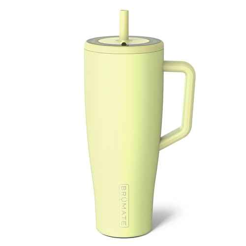 BrüMate Era 40 oz Tumbler with Handle & Straw | 100% Leakproof Insulated Water Bottle Tumbler with Lid & Flexible SoftSip Straw | Made of Stainless Steel | Cup Holder Friendly | 40oz (Prickly Pear)