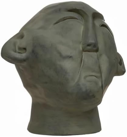 Bloomingville Handmade Terra-Cotta Bust, 7" L x 6" W x 6" H, Grey