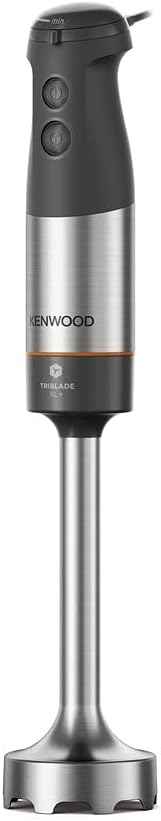 Kenwood Triblade XL HBM60.307GY Hand Mixer with Splash Guard, Chopper 500 ml, Metal Whisk and Puree Made of BPA-Free Plastic, Dishwasher Safe, 1000 W, Grey