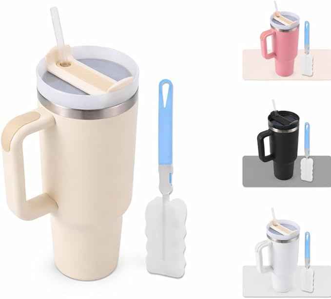 40 oz Tumbler with Handle and Straw | Insulated Stainless Steel Travel Mug with Leak Proof Lid | Cup Holder Friendly | BPA Free | Keeps Cold 12 Hours Hot 8 Hours