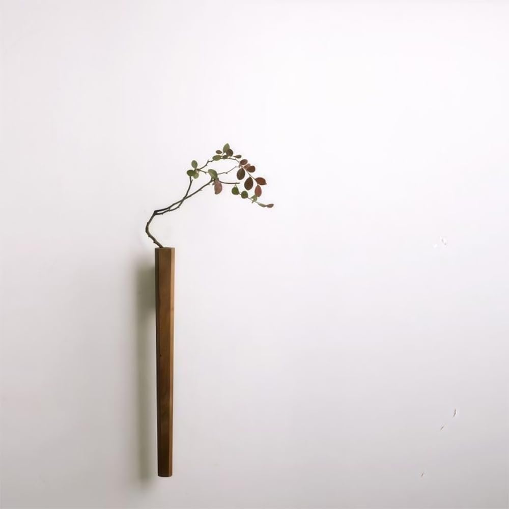 Wooden Wall Vase, Boho Hanging Planter for Indoor Plants & Flowers, Farmhouse Wall Hanging Pocket Planter for Greenery, Wood Wall-Mounted Planters for Living Room Kitchen Office Home Decor (Dark)