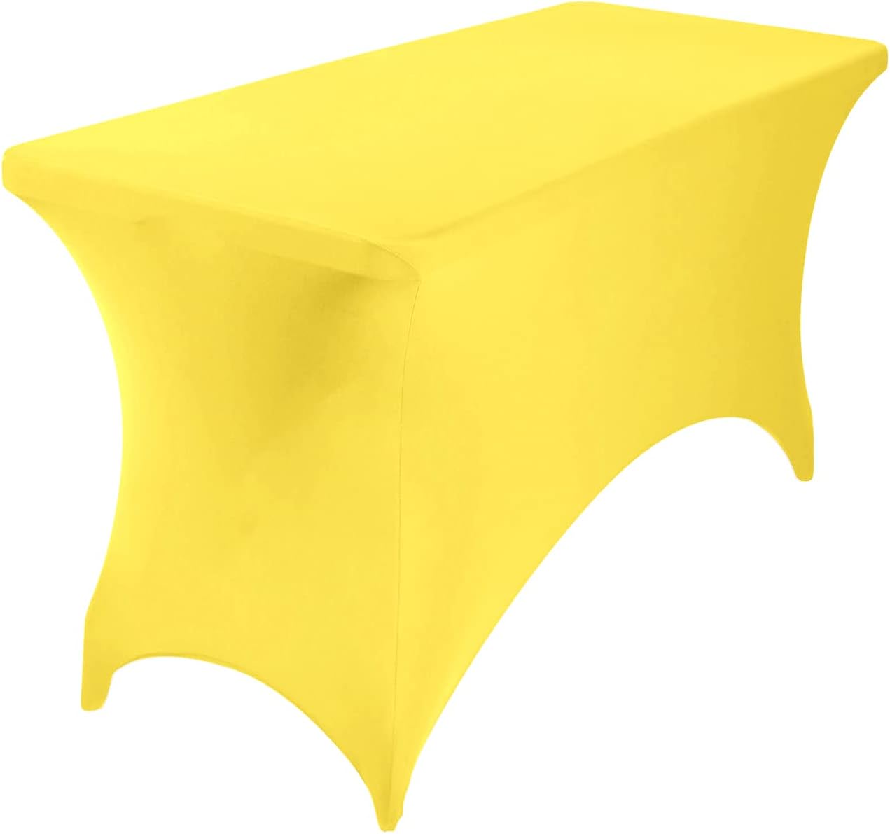 2Pack Spandex Waterproof Table Covers 4ft，Spandex 4ft Waterproof Table Cover for Party,Wedding, Banquet, and Events(Yellow)