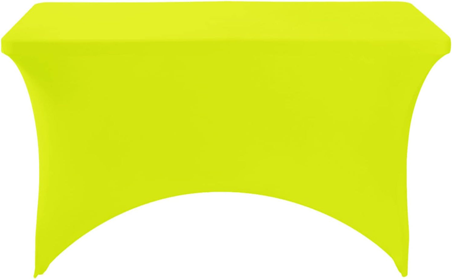 Spandex Table Cover for 4FT or 6ft or 8ft Table Universal Fitted Stretch Tablecloth for Party, Banquet, Wedding and Events-Neon Yellow