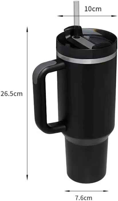 40 oz Stainless Steel Travel Tumbler, Vacuum Insulated, Two Way Lid, Straw/Sip, Hot Cold Drinks, Quencher, Wide Mouth, Coffee Water Smoothie Iced Tea, Car Gym Beach, Portable Light Weight