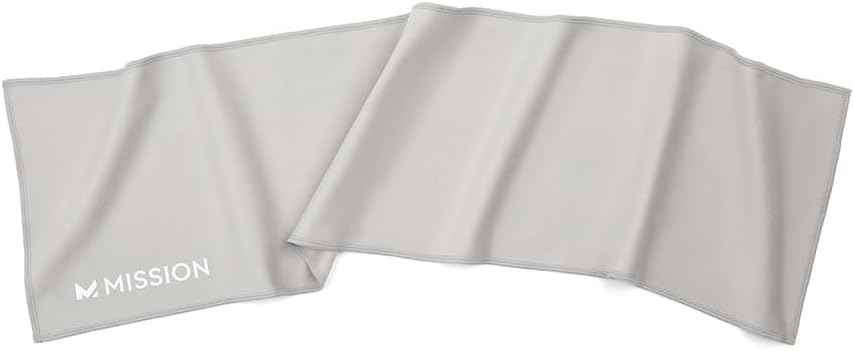 MISSION On-The-Go Cooling Towel - Soft, Lightweight Fabric - Cools Up to 2 Hours - UPF 50 Sun Protection - Machine Washable (Alloy)