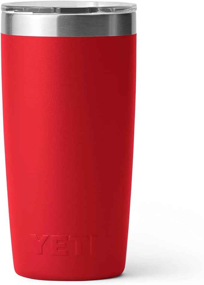 YETI Rambler 10 oz Tumbler, Stainless Steel, Vacuum Insulated with MagSlider Lid, Rescue Red