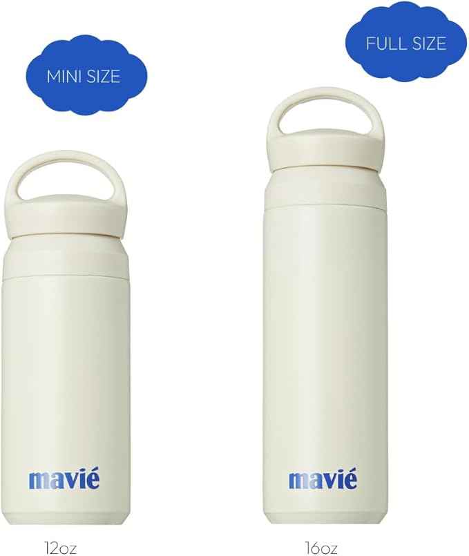 16oz Tumbler With Compartment for Ice, Double Insulated Stainless Steel Water Bottle With Twist Cap & Sip Lid, Travel Size for Purse & Reusable, Cup Holder Friendly Travel Coffee Mug (Cream)