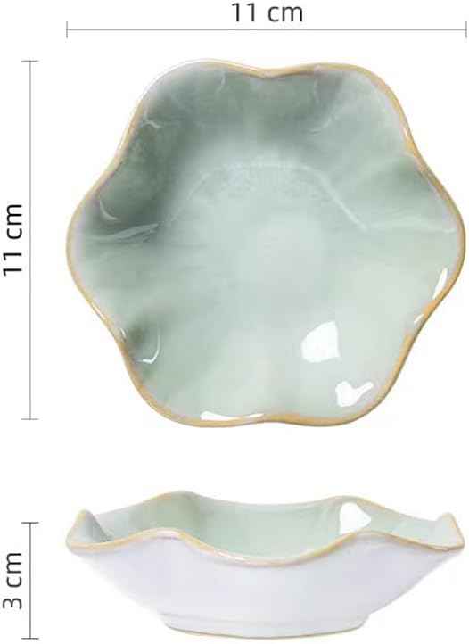 JAMEND CLXP 2PCS Lotus Leaf Shape Ring Holder Dish, Small Key Bowl, Ceramic Trinket Tray Jewelry Dish Organizing Necklace Earrings for Mom Friend Sister, All Jewelries Are NOT Included, Light Green.…