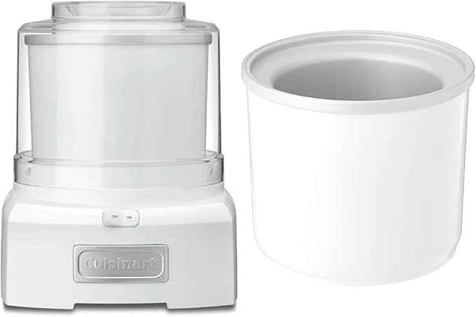 Cuisinart Ice Cream Maker Machine, 1.5 Quart Sorbet, Frozen Yogurt Maker & ICE-45RFB 1-1/2-Quart Ice Cream Maker Freezer Bowl