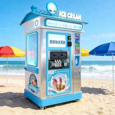 Commercial Ice Cream Vending Machine, Automatic Ice Cream Machine for Self Service Sales, Ice Cream Dispenser for Indoor and Outdoor Use