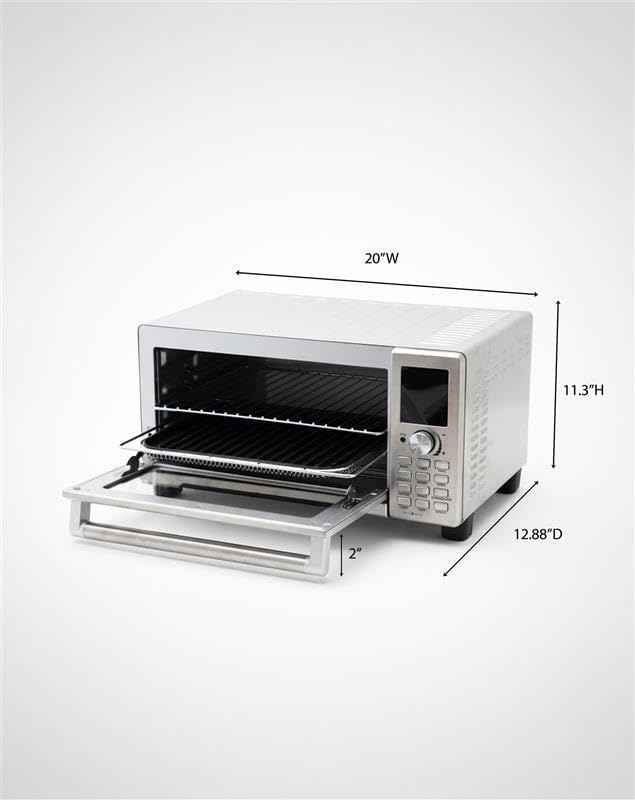 Nuwave Bravo XL Pro Air Fryer Toaster Oven, Improved 100% Super Convection, Quicker & Crispier Results, 100 Presets, Multi-Layer Even Cooking, 50-500F, Smart Probe, PFAS Free, 30QT, Stainless Steel
