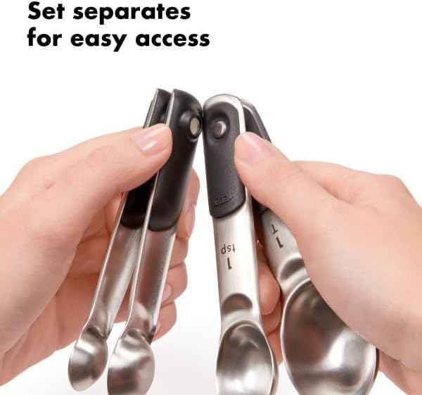 OXO Good Grips 4 Piece Stainless Steel Measuring Spoons with Magnetic Snaps
