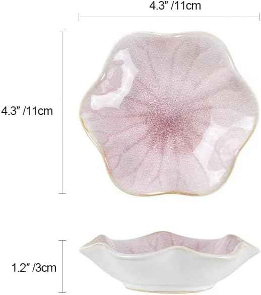 JAMEND CLXP Lotus Leaf Shape Decorative Ring Tray, Small Key Bowl, Ceramic Trinket Tray Jewelry Dish Organizing Necklace Earrings, Home Decoration for Mom Best Friend Sister, Pink.